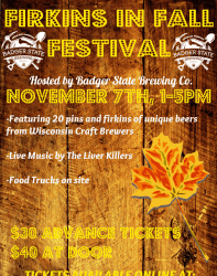 Badger State Brewing Co. to Host First Annual Firkins In Fall Festival